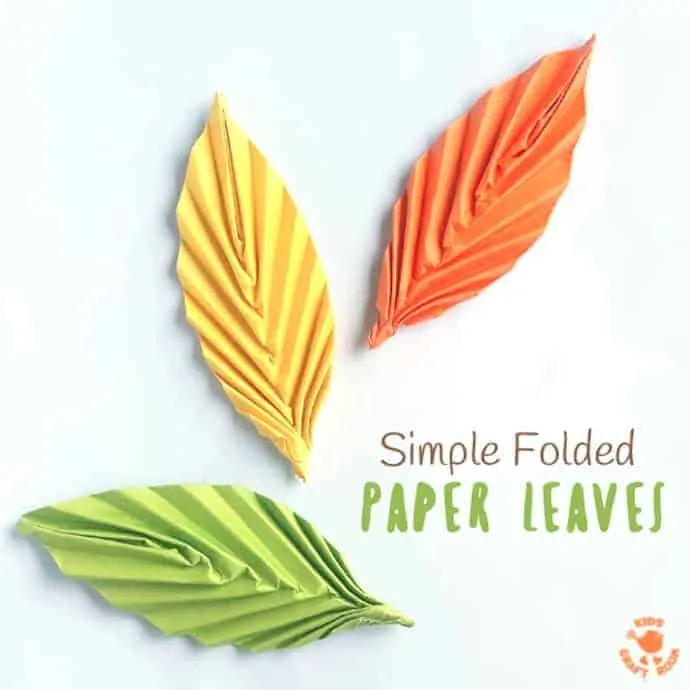 How To Make Folded Paper Leaves - Kids Craft Room