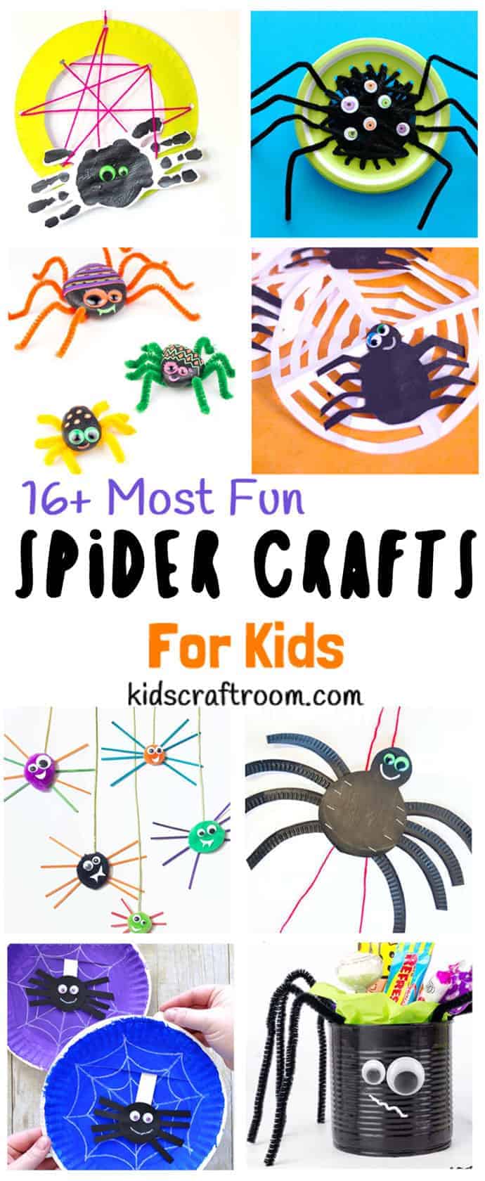 A fantastic collection of The Best Spider Crafts For Kids. Even if you're not normally a fan of real creepy crawlies these cute arachnids will have you smiling and wanting to make more! The cutest spider crafts for preschoolers on the web! Great as Halloween crafts. #spiders #spider #spidercrafts #spidercraftideas #spidercraftprojects #spideractivities #halloween #halloweencrafts #preschoolers #kidscrafts #kidscraft #craftsforkids #kidscraftroom