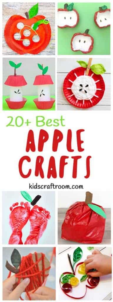 24 BEST APPLE CRAFT FOR KIDS TO MAKE - Here's a collection of fun and easy apple crafts to enjoy this Fall. Each of these simple apple craft ideas use supplies you've probably got already. Happy apple season! #apple #apples #applecrafts #applecraftideas #kidscrafts #craftsforkids #Fall #Fallcrafts #Autumncrafts #kidscraftroom