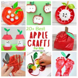 24 BEST APPLE CRAFT FOR KIDS TO MAKE - Here's a collection of fun and easy apple crafts to enjoy this Fall. Each of these simple apple craft ideas use supplies you've probably got already. Happy apple season! #apple #apples #applecrafts #applecraftideas #kidscrafts #craftsforkids #Fall #Fallcrafts #Autumncrafts #kidscraftroom