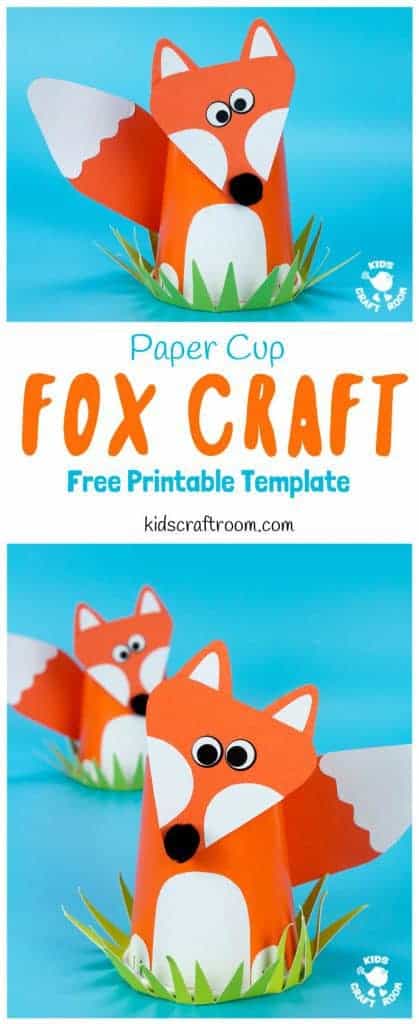 CUTE PAPER CUP FOX CRAFT FOR KIDS. Fox crafts are so fun and this paper cup craft is easy to make with the free printable fox craft template. Such a fun woodland animal craft. #fox #foxcraft #foxcrafts #foxes #papercups #papercup #papercupcrafts #woodlandanimals #animalcrafts #woodlandanimalcrafts #kidscrafts #kidcraft #freeprintable #printable #printabletemplates