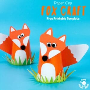 CUTE PAPER CUP FOX CRAFT FOR KIDS. Fox crafts are so fun and this paper cup craft is easy to make with the free printable fox craft template. Such a fun woodland animal craft. #fox #foxcraft #foxcrafts #foxes #papercups #papercup #papercupcrafts #woodlandanimals #animalcrafts #woodlandanimalcrafts #kidscrafts #kidcraft #freeprintable #printable #printabletemplates
