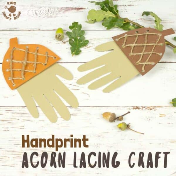 Handprint Acorn Lacing Craft - Kids Craft Room