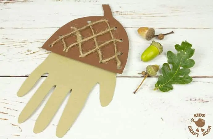 Handprint Acorn Craft - Lacing Activity