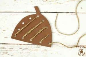 Handprint Acorn Lacing Craft - Kids Craft Room