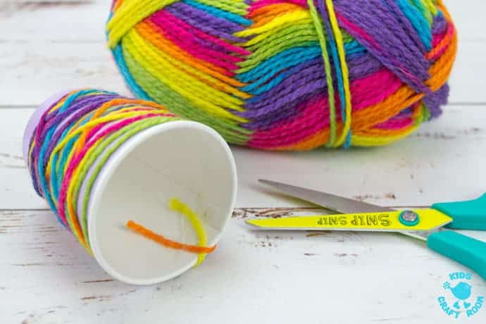 Step 2 Paper Cup Yarn Wrapped Owl Craft
