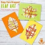 This Yarn Wrapped Leaf Craft is so pretty! A fabulous way to capture the colours of the season and build fine motor skills. An easy to make leaf craft with 6 free printable templates to choose from. A simple and fun Fall craft for kids of all ages. #leaf #leaves #Fallcrafts #Fallart #leafcrafts #leafart #Autumnart #Autumncrafts #yarncrafts #kidscrafts #kidsactivities #finemotorskills #yarn #kidscraftroom