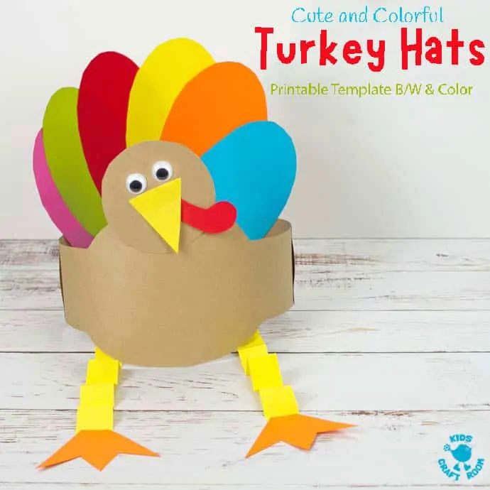Printable Turkey Hat Craft For Thanksgiving pin image 2