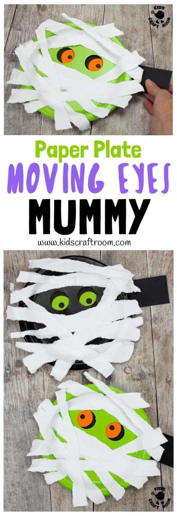 Moving Eyes Paper Plate Mummy Craft - Kids Craft Room
