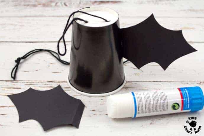 Step 4 Flying Paper Cup Bat Craft