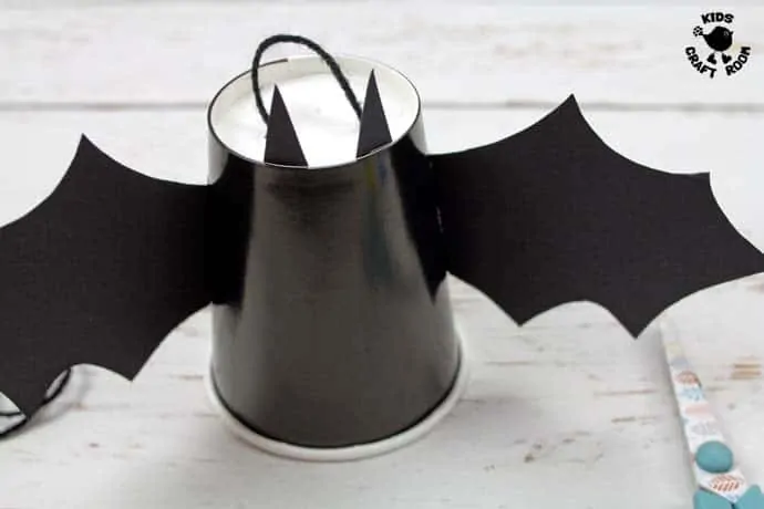 Step 5 Flying Paper Cup Bat Craft.