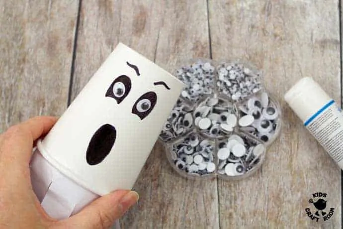 Step 5 Flying Paper Cup Ghost Craft For Kids
