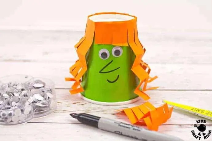 Step 5 Flying Paper Cup Witch Craft For Kids.