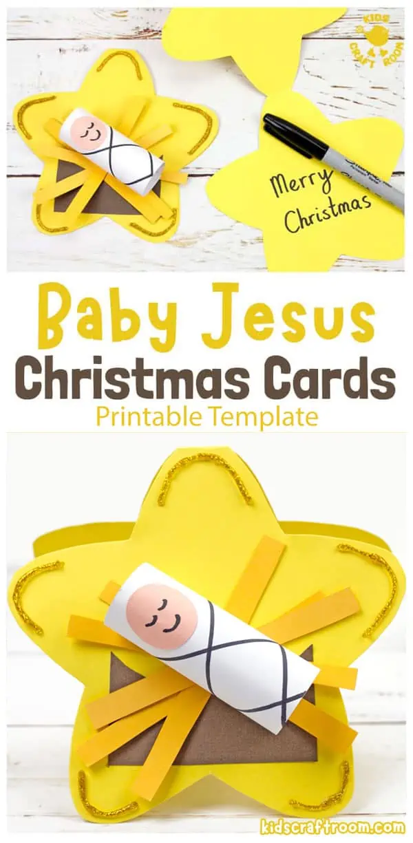 Christmas Cards - Baby Jesus Craft - pin image 1