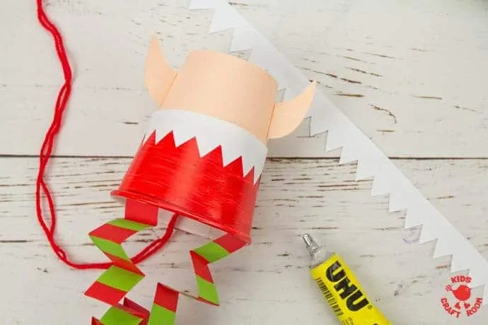 Jumping Paper Cup Elf Craft step 13.