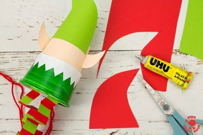Jumping Paper Cup Elf Craft step 14.