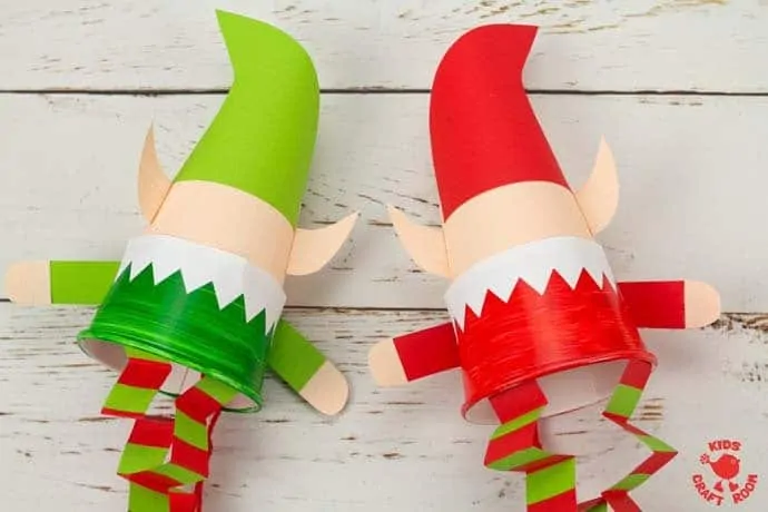 Jumping Paper Cup Elf Craft step 16.