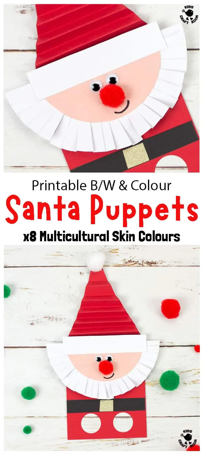 Finished Santa Craft Made With Santa Finger Puppet Template pin image 1