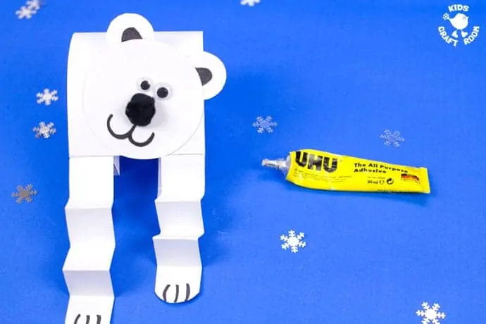 Polar Bear Puppet Craft step 9.