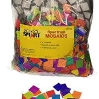 School Smart Spectrum Square Mosaic, 3/4 in, Assorted Color, Pack of 4000 - 085733