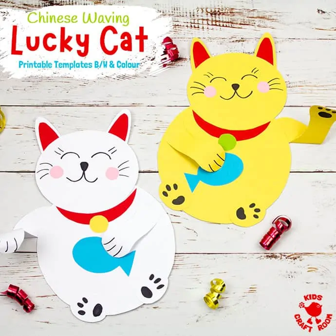 Waving Chinese Lucky Cat Craft pin 3