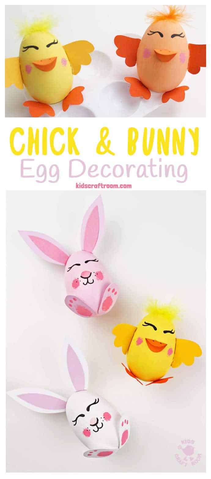 Bunny and Chick Egg Decorating Ideas - Kids Craft Room