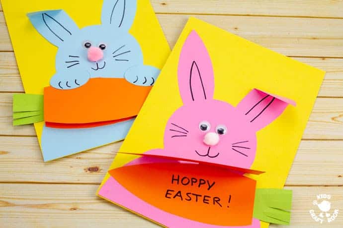 Carrot Nibbling Easter Bunny Cards pin 4