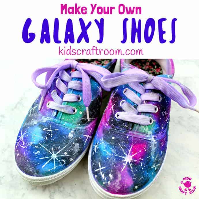 Decir a un lado despierta elevación DIY Galaxy Shoes - Kids Craft Room