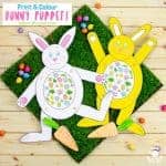 Print and Colour Paper Bunny Puppets