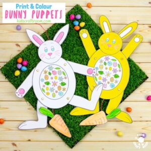 Print and Colour Paper Bunny Puppets