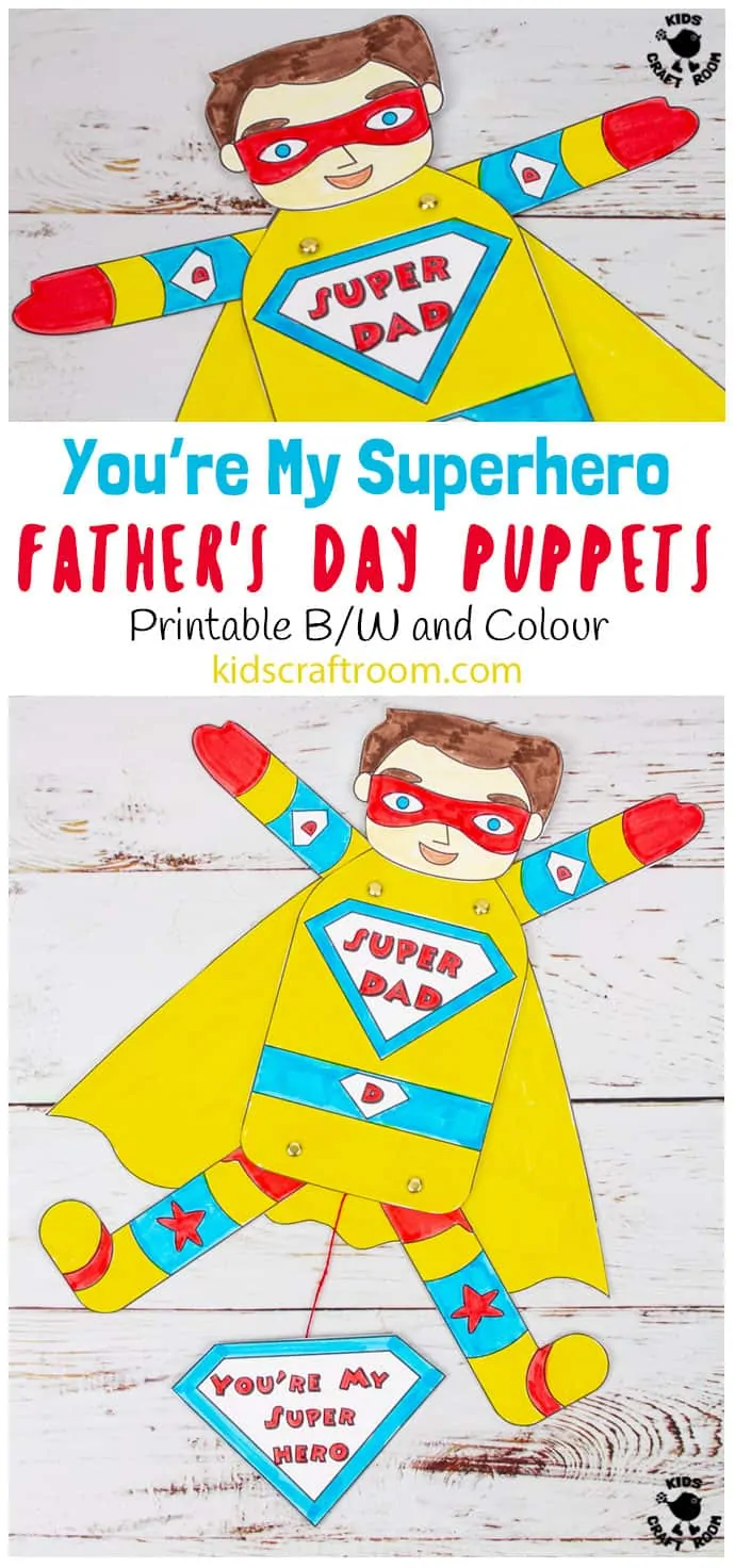 Father's Day Superhero Puppets pin image 1