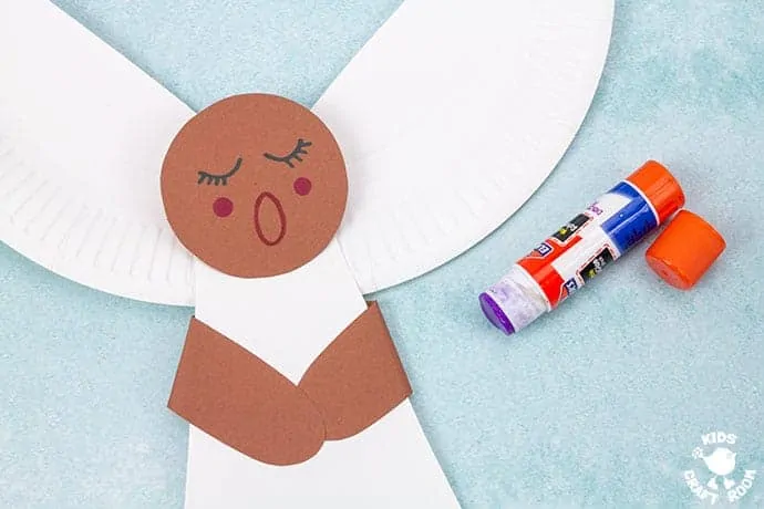 Paper Plate Angel Craft For Kids step 6