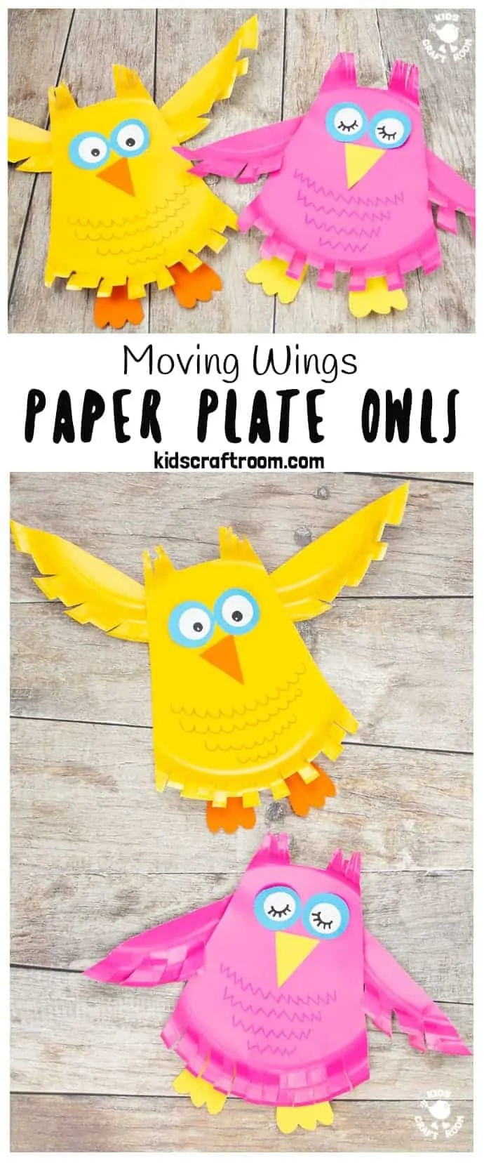 Paper plate owl craft pin image