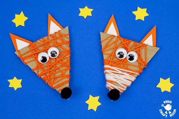 Yarn Wrapped Fox Craft landscape