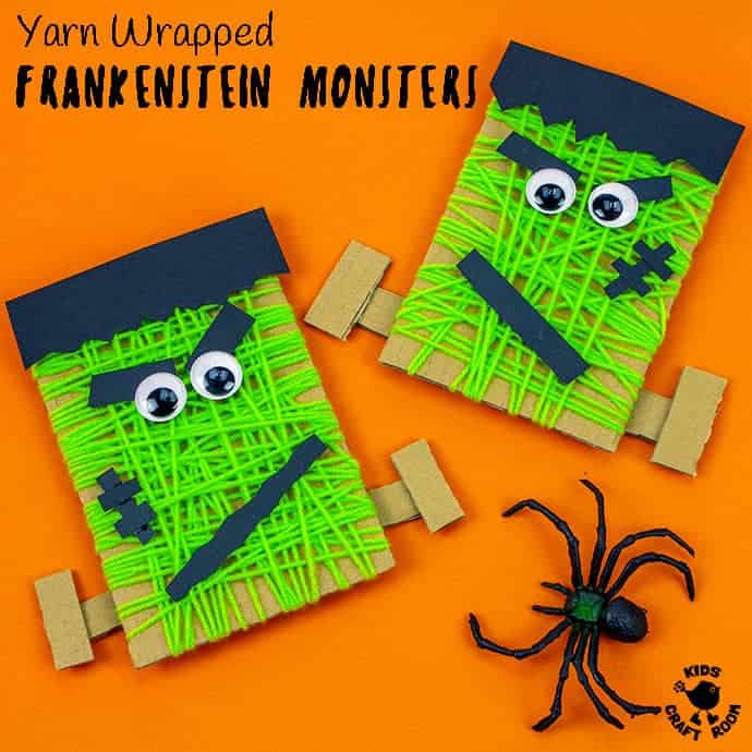 Yarn Wrapped Frankenstein Craft Sample 2