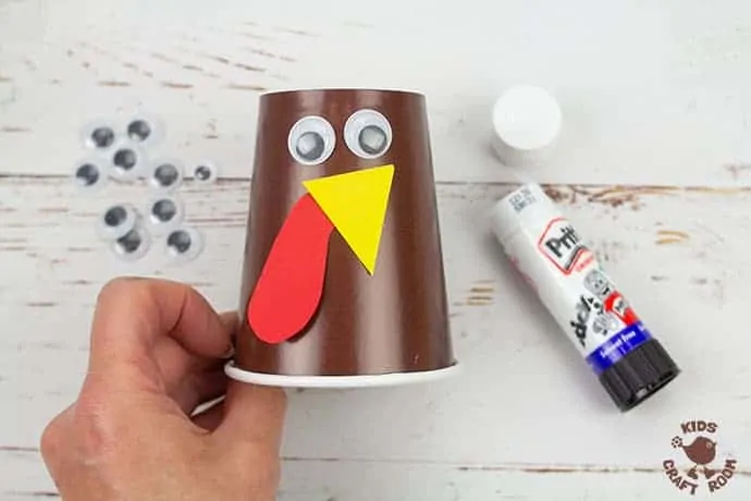 Handprint and Paper Cup Turkey Craft step 5.