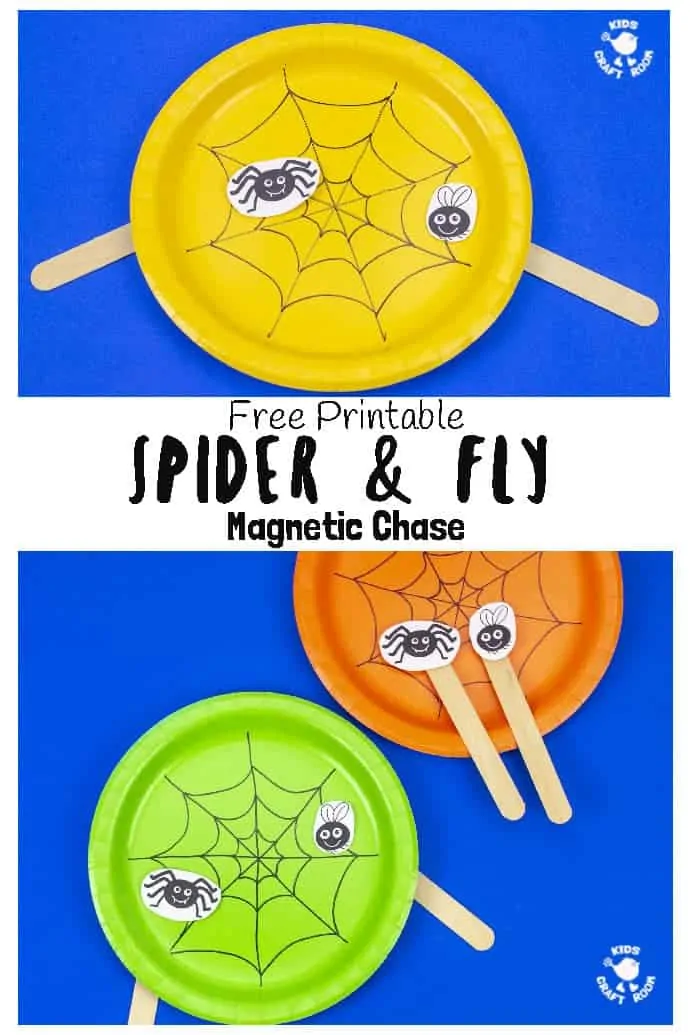 Spider and fly toy pin image 1.
