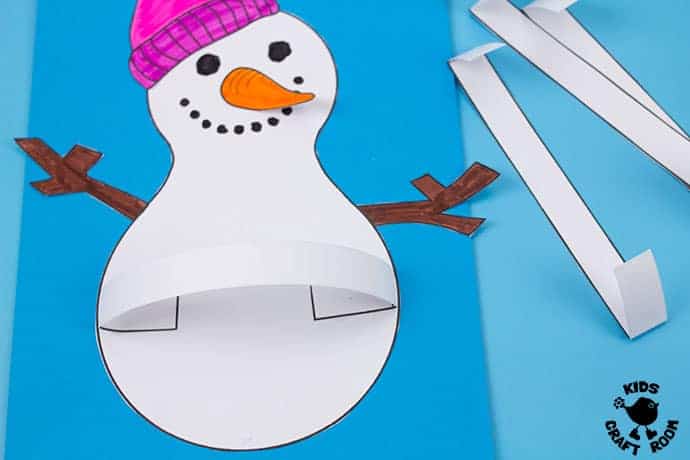 3D Paper Snowman Craft step 7