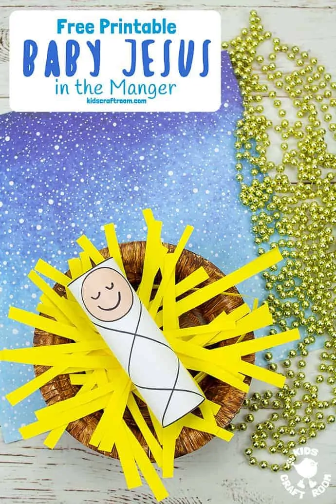 Baby Jesus In A Manger Craft pin 3