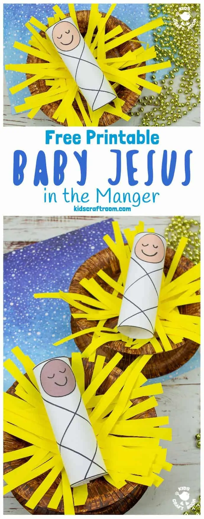 Baby Jesus In A Manger Craft pin 1