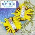 Baby Jesus In A Manger Craft With Printable