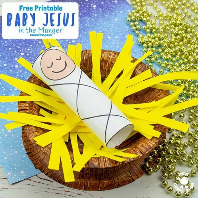 Baby Jesus In A Manger Craft pin 2