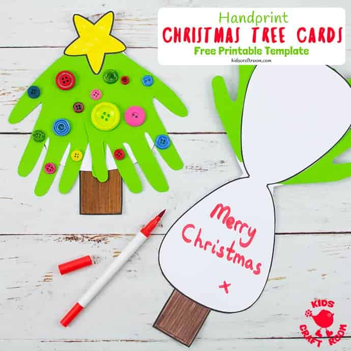 Handprint Christmas Tree Cards