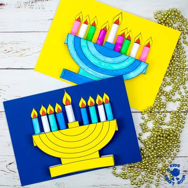 3D Hanukkah Menorah Craft With Printable Template Kids Craft Room