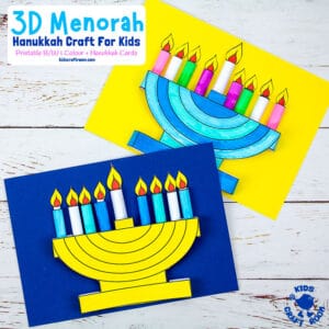 3D Hanukkah Menorah Craft With Printable Template