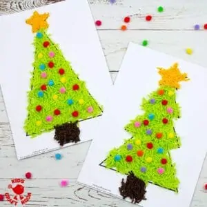 Scrap Yarn Christmas Tree Craft pin 2.