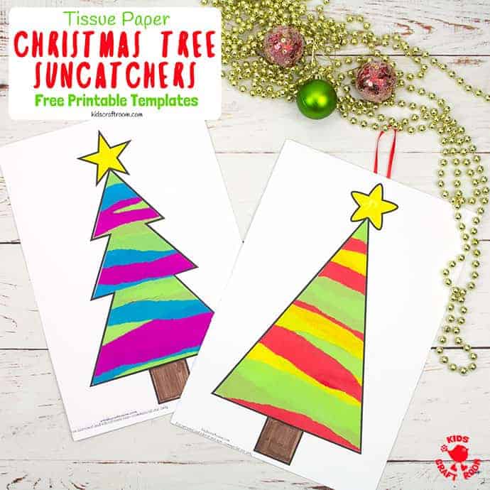 Tissue Paper Christmas Tree Suncatcher Craft pin 2