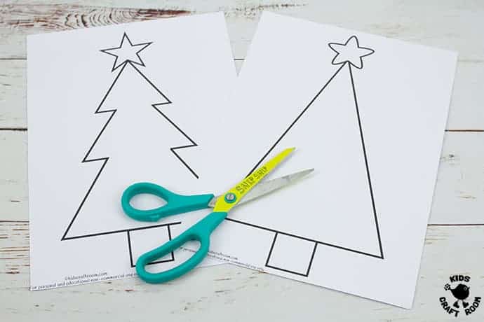 Tissue Paper Christmas Tree Suncatcher Craft step 1