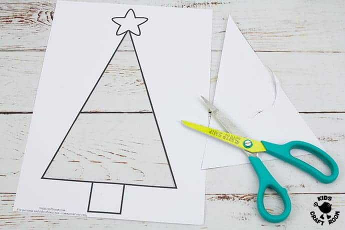Tissue Paper Christmas Tree Suncatcher Craft step 2