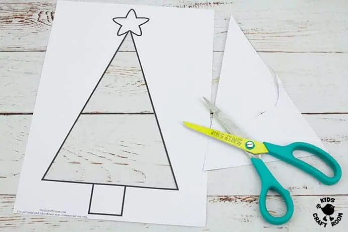 Tissue Paper Christmas Tree Suncatcher Craft step 2.